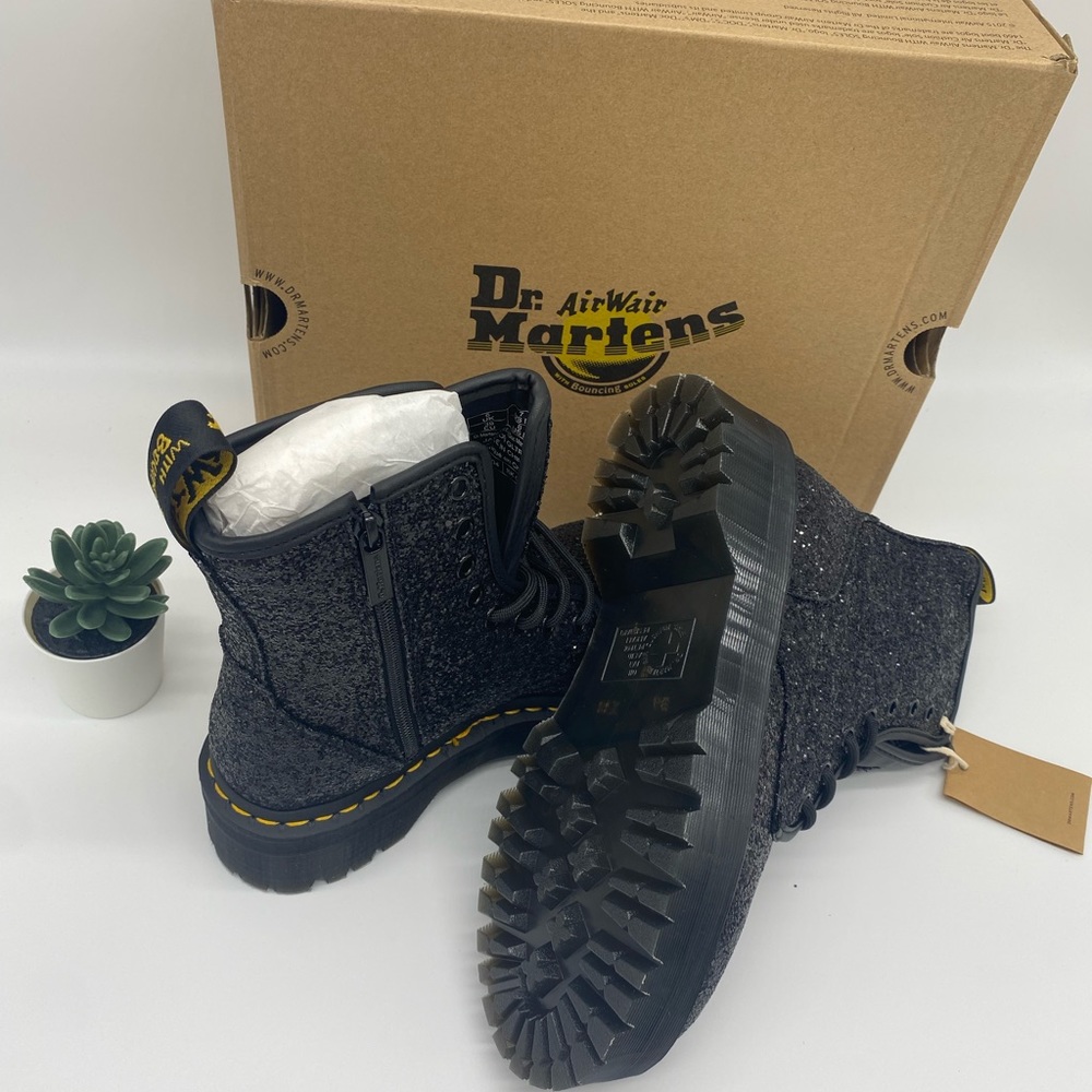 Dr.Marten JADON GLITTER  BLACK CHUNKY GLITTER - Picture 11 of 16